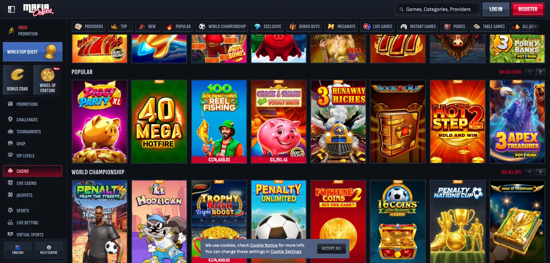 Mafia Casino NZ slots – over 12,000 pokies and exclusive Mafia Originals